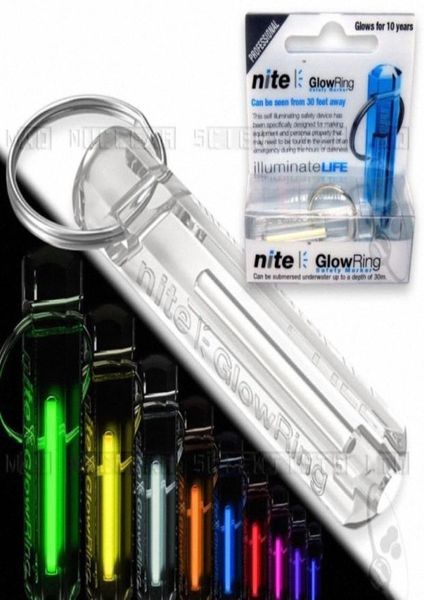 Ganzes kristallklares Nite Tritium Glowring Keychain Key FOB Night Automatic Luminous Fluoreszenz TUB Tritium KZTB8236562