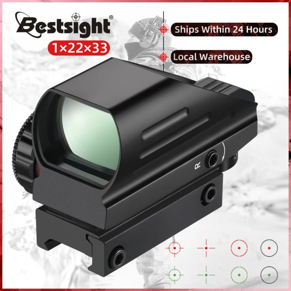 Kapsamlar Taktik Refleks Görüş Kırmızı Yeşil Lazer 4 Retikül Holografik Yansıtılan Kırmızı Dot Sight Sight Hava Çarşamba Kapsamı Avcılık 20mm Demiryolu Montajı AK