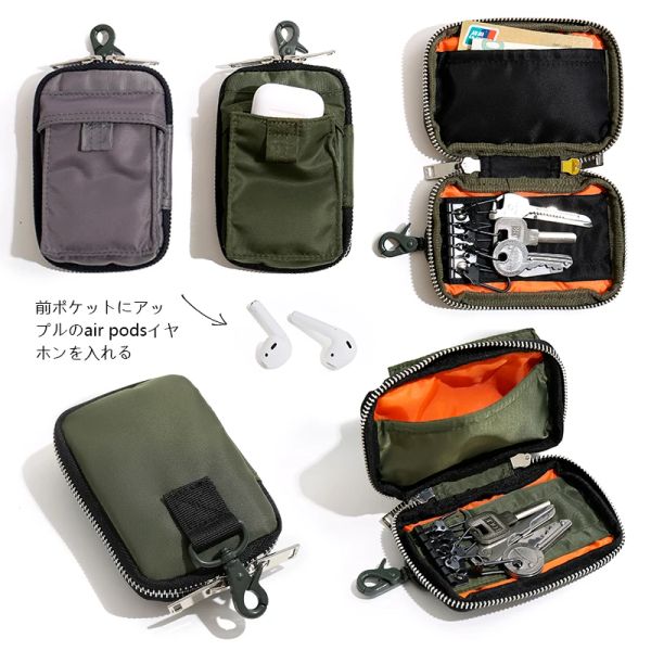 Brieftaschen Japanischer Stil Freizeitpackung Nylon Stoff Fashion Key Bud Waterfamkohol -Kartenhalter Mini Fanny Pack Car Key Tasche