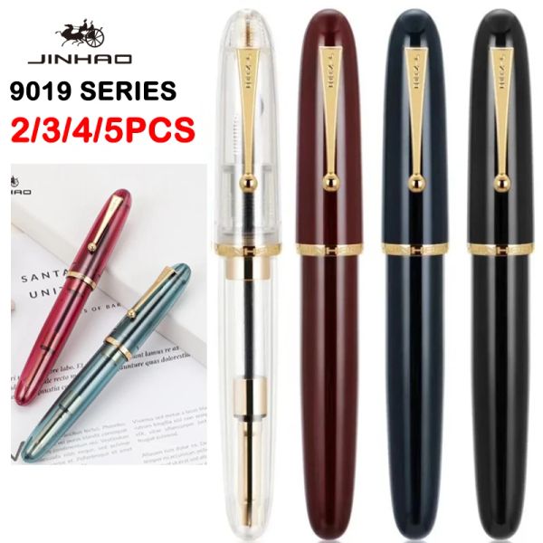 Canetas 2/5 PCs JINHAO 9019 PENE DE PENÇA DE EF/F/M PEN DE RECENDO DE RESINA NIB COM CONVERSOR DE INK DE HAVA CAPACIDADE CONVERSOR DE ESCOLA DE ESCOLA DE ESCOLA DE ESCOLA DE ESCOLA ESCRITÓRIO