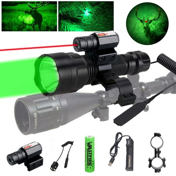 Scopes Tactical LED Hunting Hunting Taschenlampe Rotes Grün weiße Gewehrbrenner