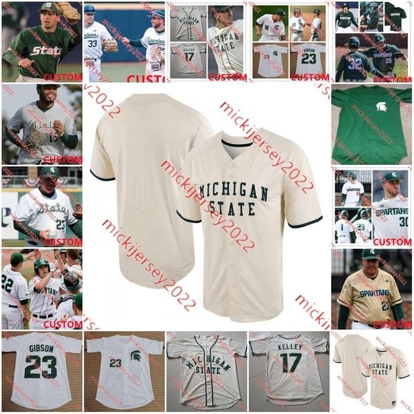 MSU -Baseball -Trikot Nick Williams Randy Seymour Ryan McKay Christian Williams Nick Ferazzi Aaron Misheulam Noah Matheny Custom Shattited MSU Trikots