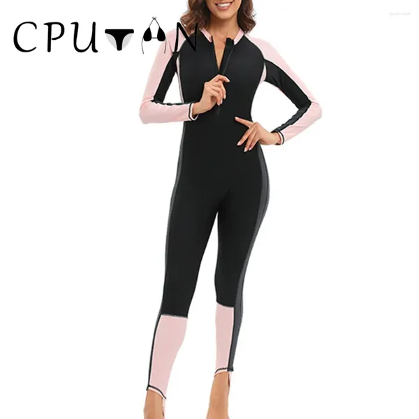 Moda de banho feminina cputan 2024 uma peça de maiô Monokini Boyleg Sports Women Women Rash guarda de roupa de praia Surfing