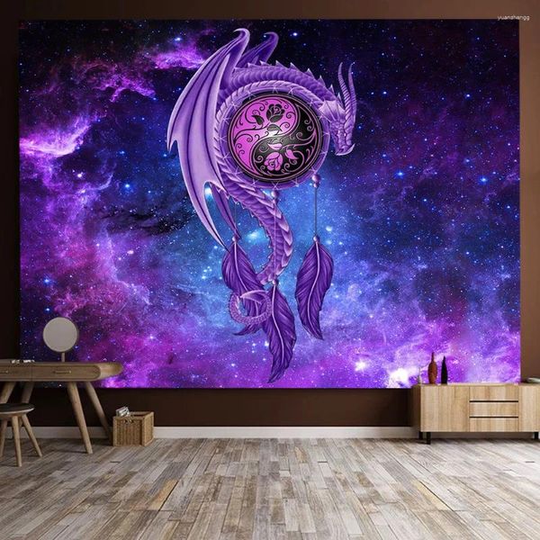 Arazzi Dragon stellata Sky Tapestry TOTEM cinese per casa camera da letto decorazione del soggiorno anime
