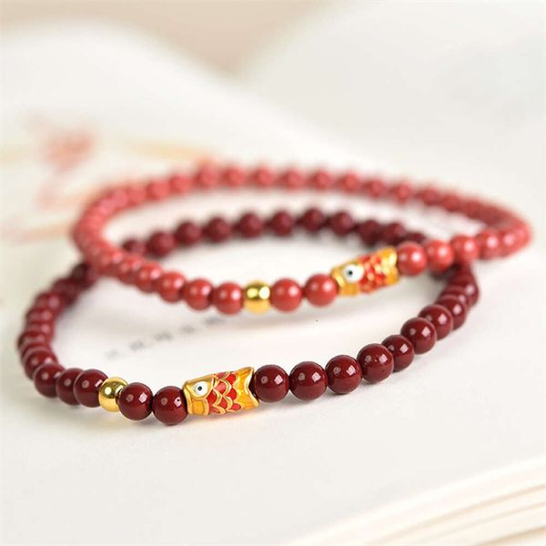 Accessorio geomanzia Design fai -da -te Minimalista Cinnabar Bracciale Koi con perline fatte a mano con grande quantità e qualità superiore