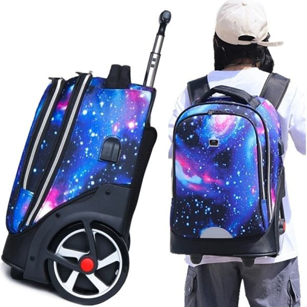 Backpacks Backpacks Backpacks para adolescentes Mochila com rodas escolares para meninas Backpack de porta USB Mochila sobre rodas Sacos de bagagem de bagagem