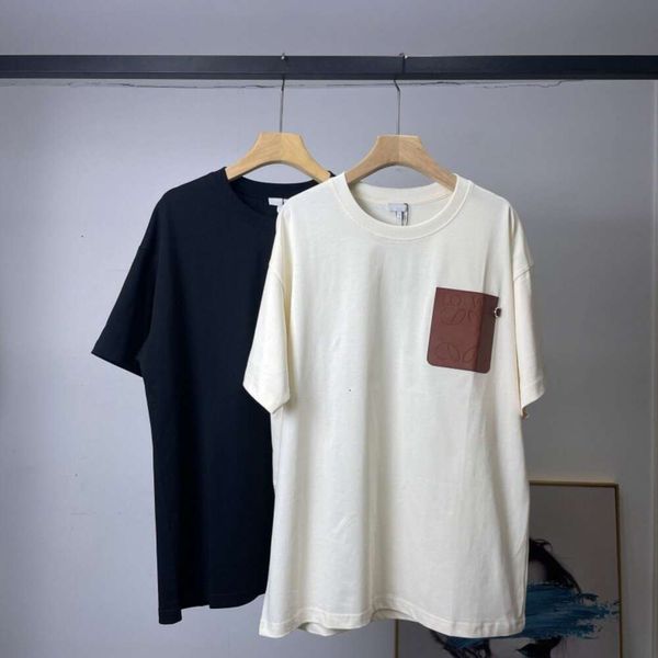 Designer Versione corretta di 2023 Summer New Luxury Fashion Luo Classic Leather Br Men's Women's OS Shio Shie Short Short Short Shirt
