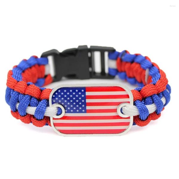 Braccialetti di fascino Wangaiyao Woven World Bandiera Bracciale Umbrello Rope Hand Outdoor Sports Life Saving Cento Bypass