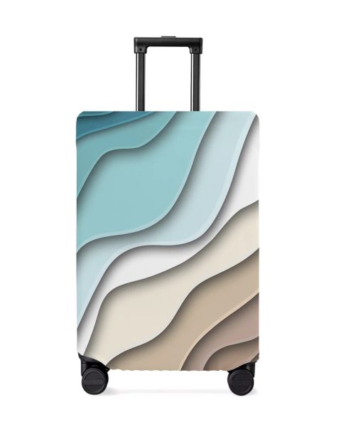 Accessori blu gradiente verde marrone marrone moderno moderno geometrico astrazione copertura per bagagli elastica copertura per valigia per valigie accessori da viaggio