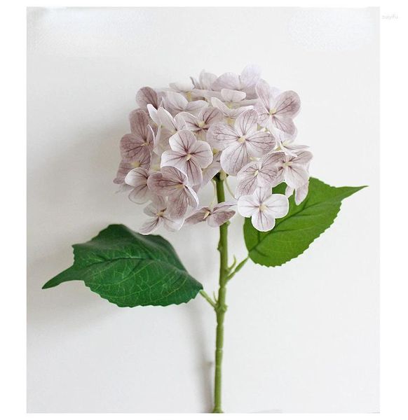 Flores decorativas Decoração de casa Simulação Hydrangea Ramificações plásticas Falsas de hortênsias vermelhas artificiais de impressão 3D Decoração do quarto de flores