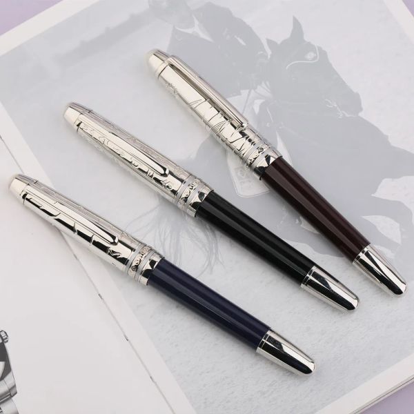 Pens vintage magohn p135 resina fonte caneta metal beautiful tap pérola top iridium ef/pequeno bent bent writing office business presente caneta