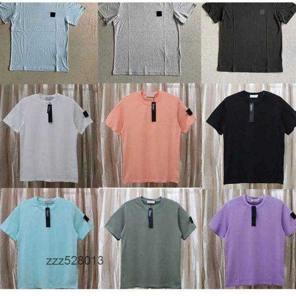 2024 Designer Top Stoney Brand Mens Tshirts Classic Basic Stonesa Ilhas Bordadas Bordado Algodão Longo Camiseta Recada de Gconteiro