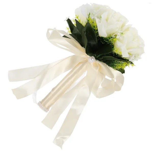 Dekorative Blumen mit Hochzeitszeremonien Dekorationen liefert lebensechte Rose Braut Bouquet Prom Seidenbrautjungfersimulation