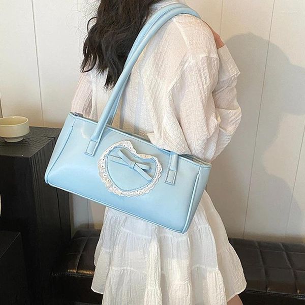 Umhängetaschen für Frauen 2024 Design Sinn Spitze Love Bow Handtaschen Korean einfache vielseitige Single -Achselstoffe