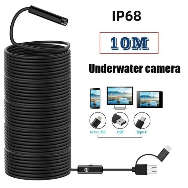 Finder 10m HD Underwater Camera da 5 megapixel Visual Dispositivo Visual Wire Connection Tablet per cellulare Tablet da phell 8led illuminato Finder di pesce