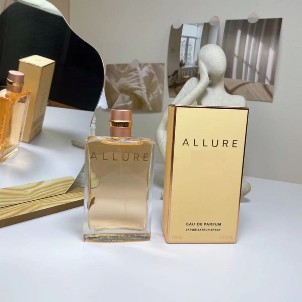 Fragrância Colônia Perfume da marca para mulheres Spray Allure 100ml EDP Natural Ladies Colônia 3.4 FL.OZ EA