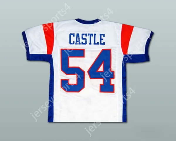 Custom Nome Numer Numer Youth/Kids Thad Castle 54 Blue Mountain State TV Show Football Jersey Top Top Cucited S-6XL