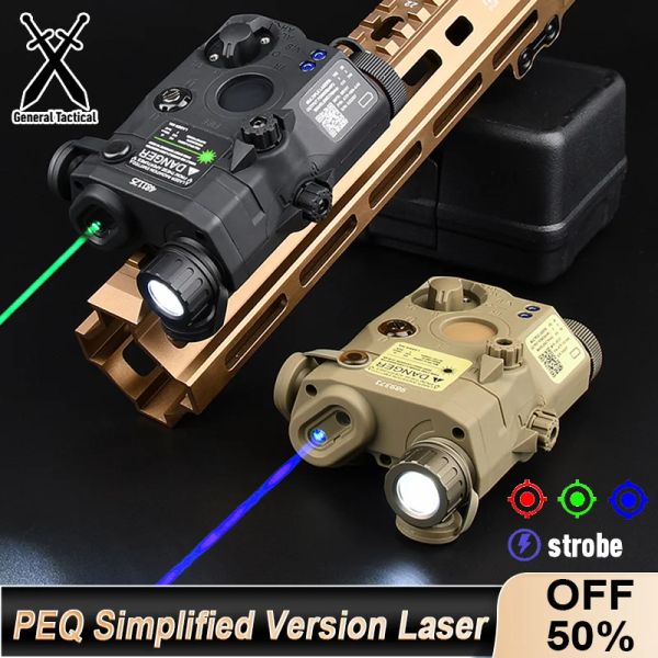 Scopes taktik airsoft peq15 kırmızı nokta yeşil mavi gösterge basitleştirilmiş versiyon görme beyaz led ışık flaşı 20mm ray avı lazer