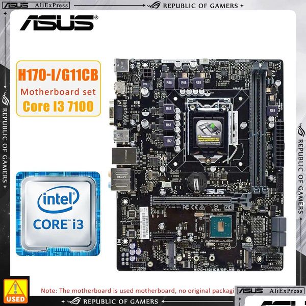 Материнские платы ASUS H170I/G11CB ADDI3 7100 CPU LGA 1151 Комплект Материнской платы DDR4X2 32 ГБ Intel H170 USB3.0 Микро ATX Drop Compusters OTAH9