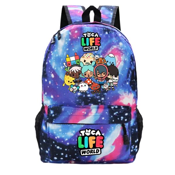 Sırt çantaları oyunu took Life World School Sırt Çantası Öğrenciler Erkek Kız Okul Çantası Kadın Rucksack Mochila Zipper Kitap Çantası Toca Boca Kids Çağap