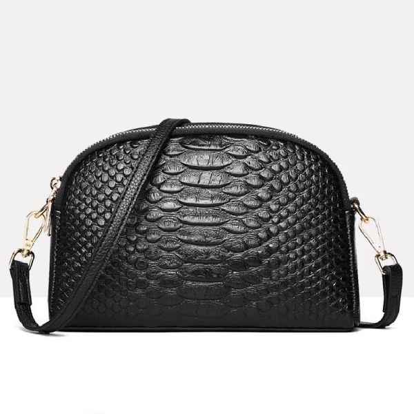 Bolsas de bolsas de couro genuíno Bolsas de casca de crocodilo Bolsas femininas Designer Luxo Frete grátis ombro de ombro Bolsas de Crossbody