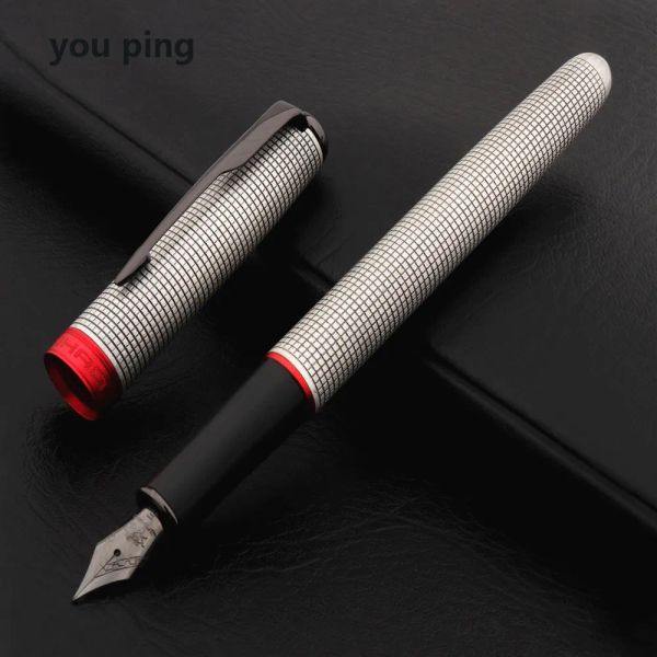 Pens de luxo de luxo jinhao 75 metal vermelho prata bronze bronze caneta cargo financeiro escolar estudante de papelaria suprimentos canetas de tinta