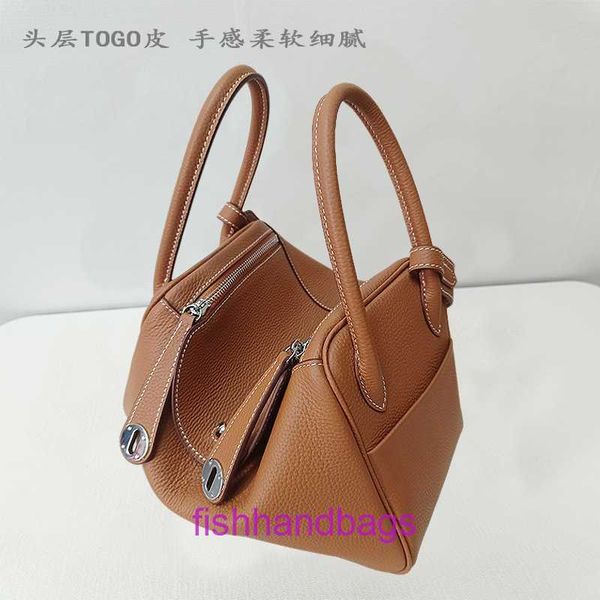 Top Original Großhandel Herrmms Lindiss Tasche Taschen Online Shop Echtes Leder Damen Bag Stirnbandschicht Togo Cowide Doktor Lychee Patte mit originalem Logo