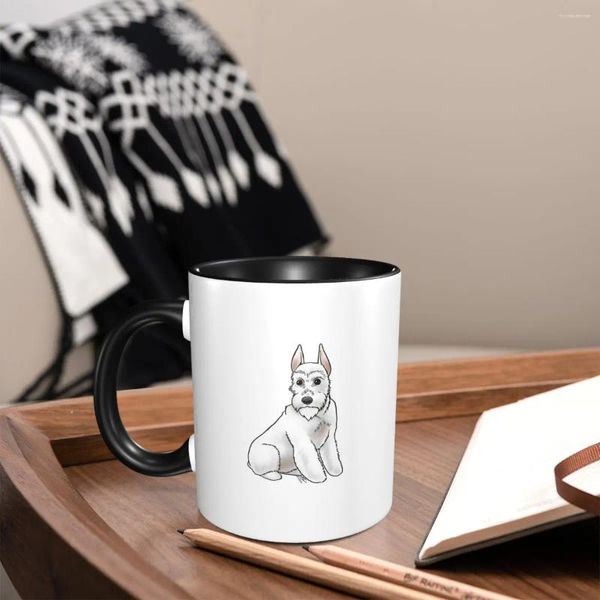 Mugs Miniature Schnauzer - белый укороченный кофе повседневный для обеденного стола гладкий чашка тела экологически чистая керамика