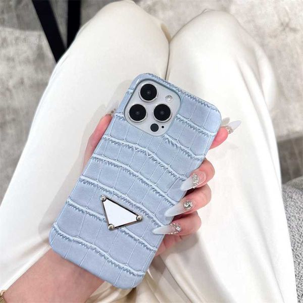 Designer di telefoni case maschile iPhone 15 Promox Case Crocodile Case iPhone 15Pro 12 11 13 14promax Fashion Blue Cover