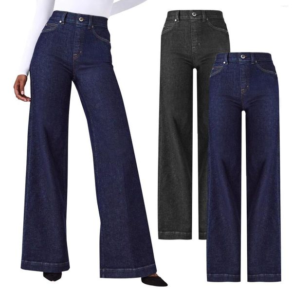 Frauen Jeans 2024 Weitbein für Frauen strecken niedrige Taille Baggy Jean Leggings Petite Relativity Waschung