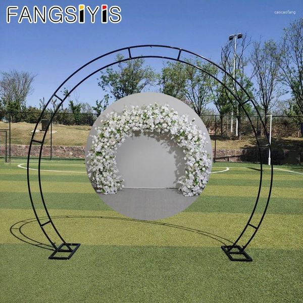 Decorazione per feste Arco di ferro lucido per il matrimonio per esterni in metallo scaffale artificiale Fiori di palloncini oggetti di scena Stage Fase Backdrop Frame