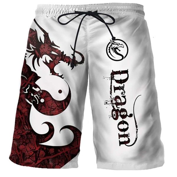 Man shorts Cool Tiger Wolf Summer Surfboard Surfboard Hawaiian Sports de esportes médios de esportes masculinos de praia Running Basketball Gry Workout