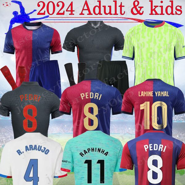 23 24 25 Lewandowski Soccer Jersey Cubarsi Lamine Yamal Gavi R. Araujo Camiseta de Futbol Pedri Ferran 2024 Raphinha Football Froot Men Kids 16-4xl