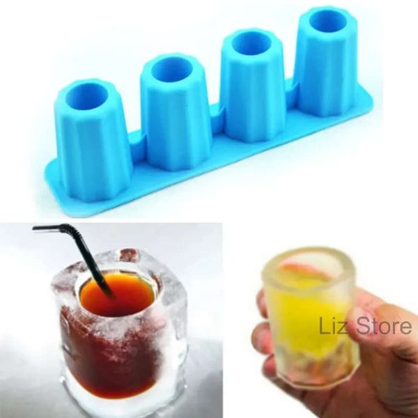 Tasse macht Raster Sommer 4 DIY Säulen Ices Cube Tablett Formform Stange Party Schwanzwürfel Schimmel Silikonblau -Eis Form Th1075 s