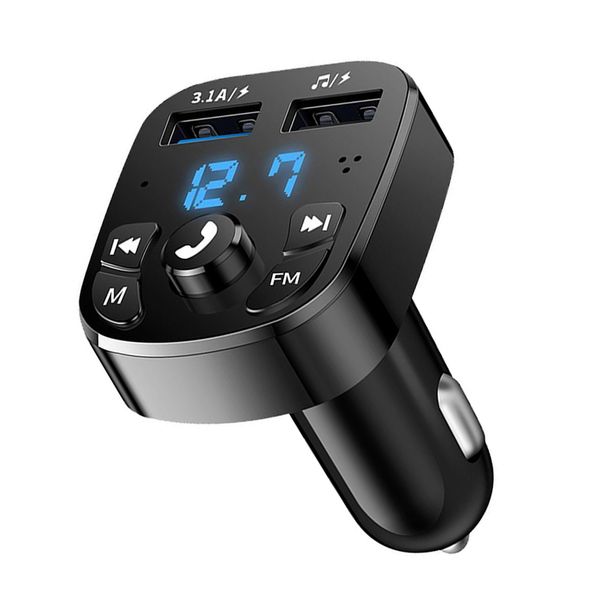 S5 FM Transmissor Aux Modulador Bluetooth Handsfree Car Kit de áudio MP3 Player com carregador USB de carga rápida de 3.1a com pacote de bolsas