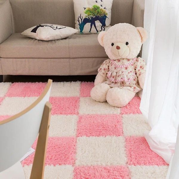 Tappeti tappeti per bambini rosa per le ragazze decorazioni per camera da letto decorazione nordica fai da te tappeti soffici sala morbida morbida peluche