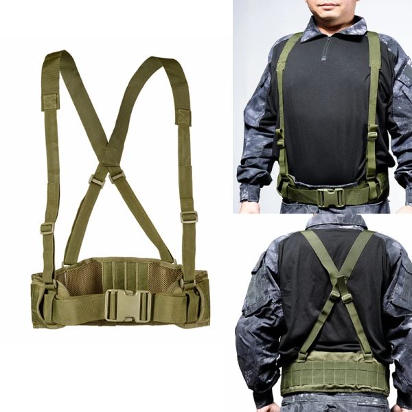 Accessoires Army Tactical Belt Herren Taille Rückengürtel Molle Nylon Verstellbarer Outdoor Sports Airsoft Kampfjagd Militärschlacht Weitgürtel