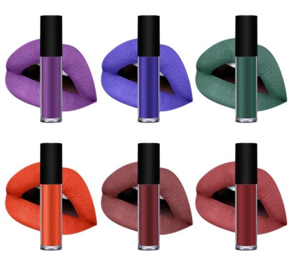 Bato de maquiagem privada personalizada Lipsls Lip Gloss 6 Cores de cor escura à prova d'água Líquida Líquida Líquida Matte Lipgloss Print 6815625