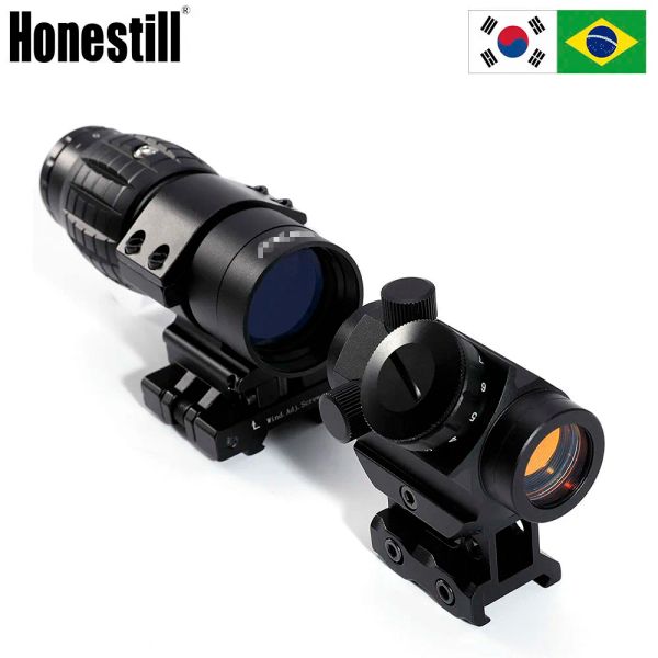 Scopes 3x Lupe Scope 34 MOA Optische Holographische Gewehre mit 1x20 Red Dot Sight Combo für taktische Jagd Airsoft -Gewehr