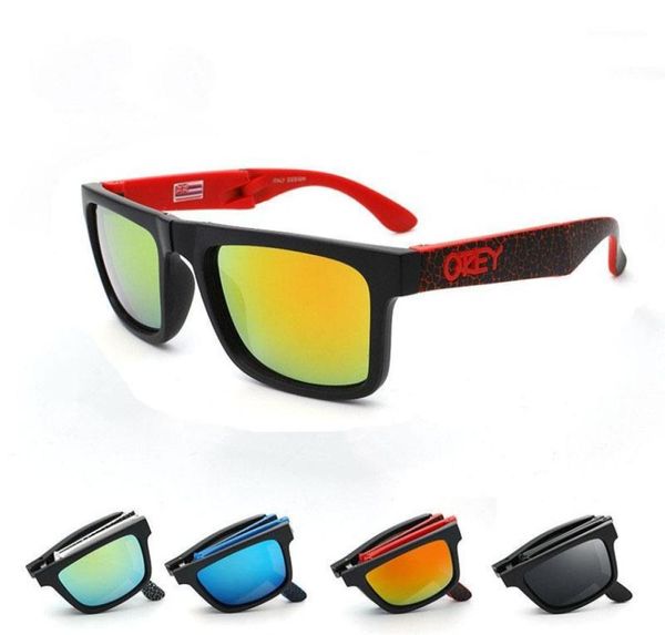 Солнцезащитные очки складывают Ken Block Sun Glasses Отражающие покрытие квадрат для мужчин и женщин прямоугольник Gafas de Sol16534094