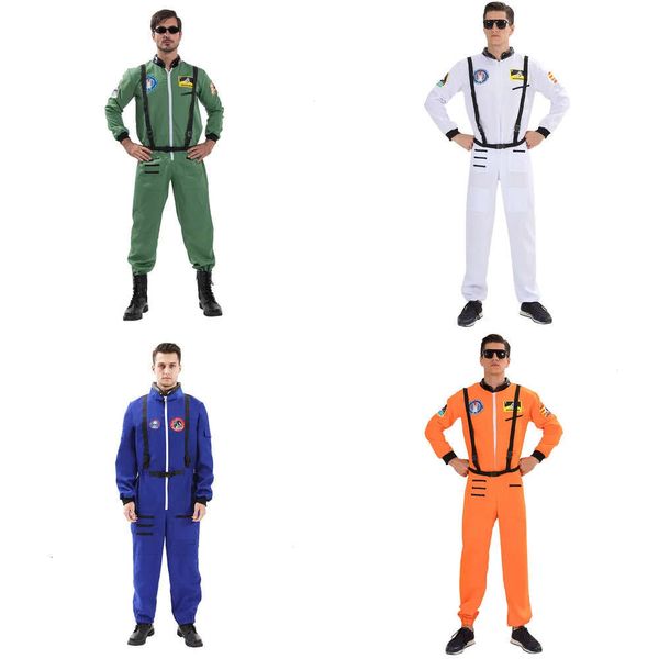 Herren Thema Astronaut Kostüm Alien Raummann Uniform Halloween Erwachsene Kostüme Solid Color Pilot Jumpsuit Purim Carnival Party Outfit 230418 S