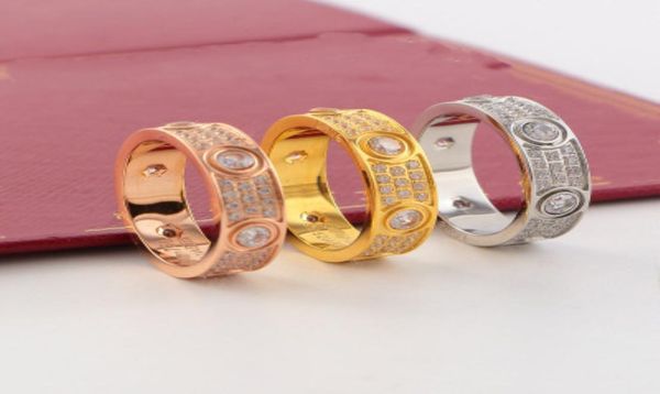 Donne039s ama l'anello di diamanti anello a diamante ghiola rosa fascino di moda in acciaio in acciaio in acciaio eternal stellato anelli con diamanti con box4534241