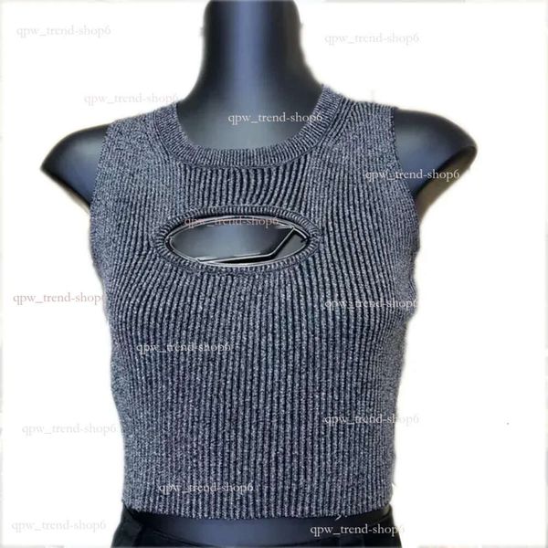 Lüks kadınlar kırpılmış singlet t gömlek seksi içi boş göğüs tasarım kolsuz örgü tanklar ins moda örgü tank üstleri moda yong bayan kız 723