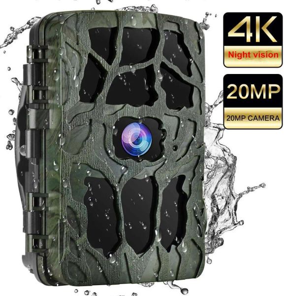 Kameras 4K Jagdkamera Trap 20MP Infrarot Jagd Nachtsicht Unterstützung 256 GB Wildtiere Phototrap Hunting Trail Photo Kamera Foto Chasse