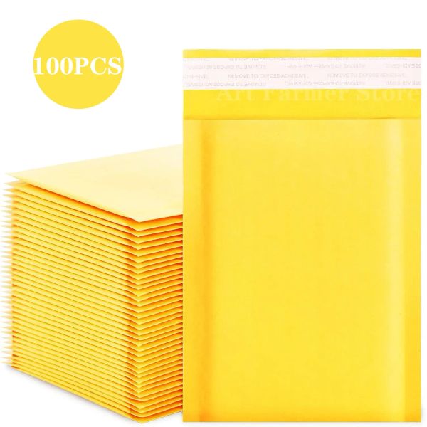 Bolsas de 100pcs de embalagem suprimentos kraft papel envelopes pacotes de remessa envelope de bolhas enviando pacote de embalagem mala direta de mala direta