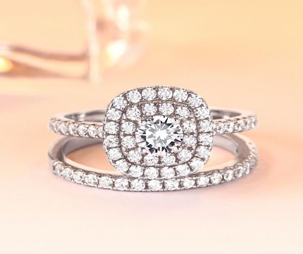 Conjunto europeu e americano de bign -de -bign do mesmo anel S925 Sterling Silver Ring Ladies Index Finger Zircon Row Diamond Tail Ring Tre6137020
