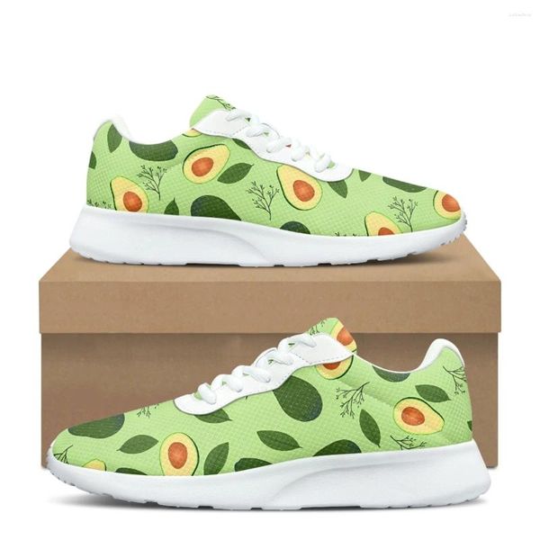 Scarpe casual Cartoon Avocado Pattern Knitting Donne morbide traspirabili piatti che assorbono sneaker da donna non slittata per viaggi all'aperto resistente