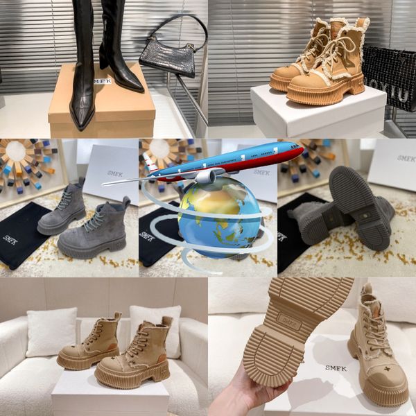 2024 Designer Boots beliebte Trendy Women Booties Boot luxury Soals Frauenparty dicke Absatzgröße 35-40 Chunky Wanderwander