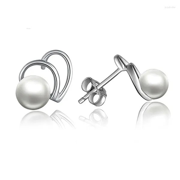 Gestüt Ohrringe Sinya Sterling Silber 925 Perlenschmuck Ohrring Herz Design für Frauen Liebhaber Mutter Ankunft Weihnachtsgeschenke