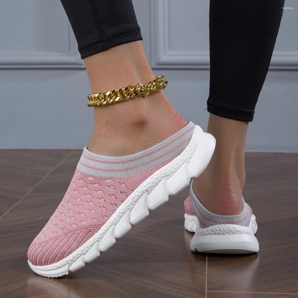 Ankunft von Freizeitschuhen weiß großer Hälfte der Halbschuhe vielseitige Sportsportarten flache Mode -Sneaker rosa